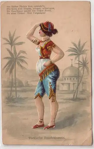 61115 silhouettes Ak danseuse turque du ventre vers 1900