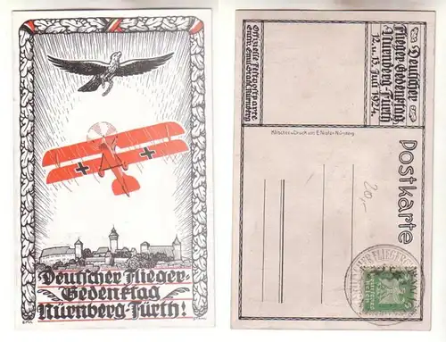 61110 Anlaß Ak Deutscher Fliegergedenktag Nürnberg Fürth 1924