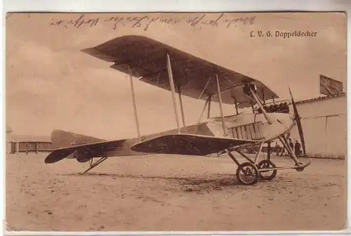 61108 Ak L.V.G. Doppeldecker Flugzeug 1916