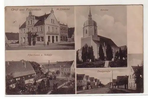 61081 Mehrbild Ak Gruß aus Falkenhain Dorfstraße usw. 1919