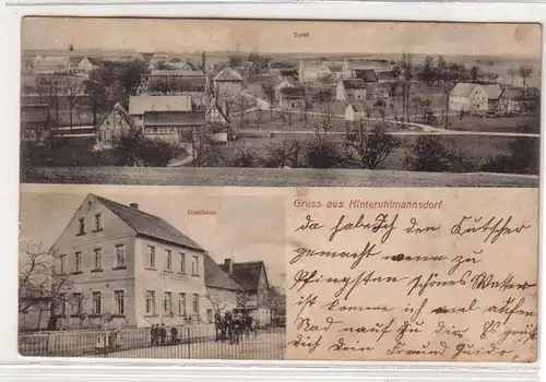 61046 Mehrbild Ak Gruß aus Hinterruhlmannsdorf Totalansicht und Gasthaus 1907
