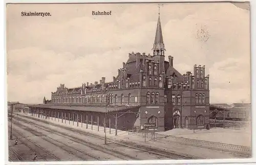 61035 Ak Skalmierzyce Bahnhof um 1915