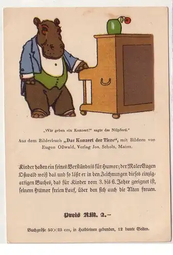61028 Reklame Ak für das Bilderbuch "Das Konzert der Tiere" um 1930