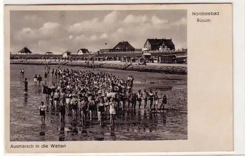 61015 Ak Mer du Nord Büsum Escalade dans les Watten 1941