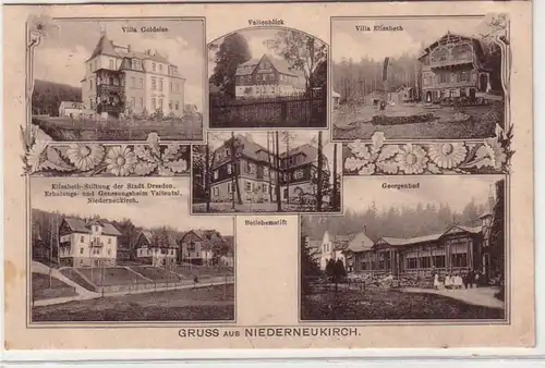 60998 Multi-image Ak Salutation de Basse Neukirch Villas etc. 1918