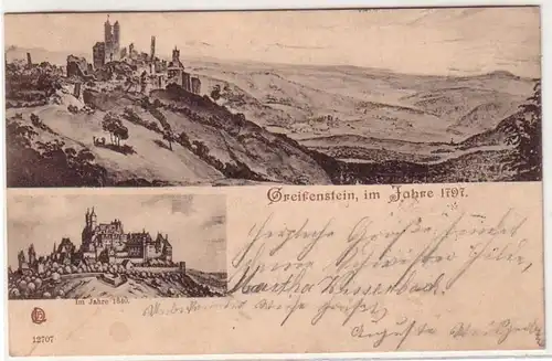 60904 Multi-image Ak Greifenstein en 1797 et en 1840, 1902