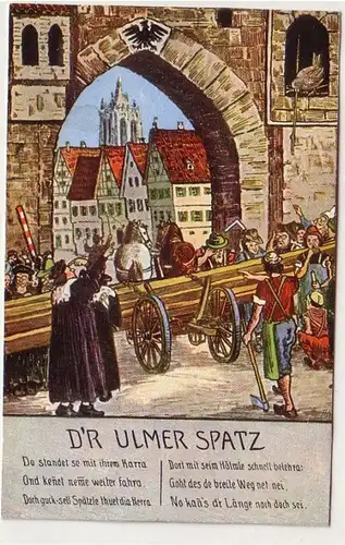 60898 Reim Humor Ak "D'r Ulmer Spatz" 1941