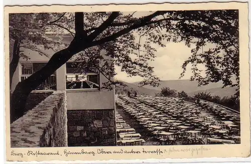 60896 Ak restaurant de montagne Hünenburg avec Trois Tour Empereur, Terrasse 1936