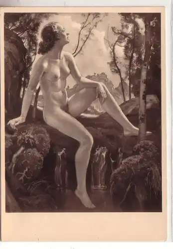 60844 Artiste érotique Ak "Najade à la source" Acte féminin vers 1940