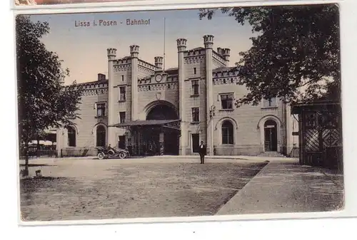 60768 Ak Lissa Leszno in Posen Bahnhof um 1915