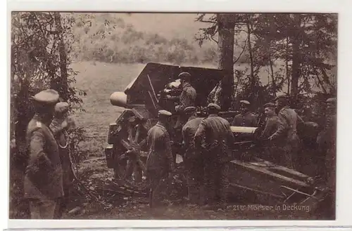 60750 Ak Mortier allemand en couverture dans la 1ère guerre mondiale 1915