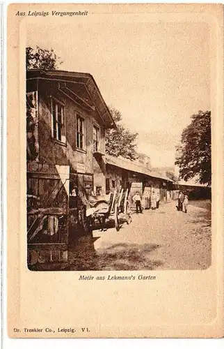60698 Ak Aus Leipzigs Vergangenheit "Motiv aus Lehmann's Garten" um 1900