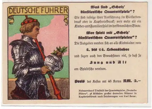 60666 Publicité Ak pour le jeu du Quartet "Führer allemand" vers 1930