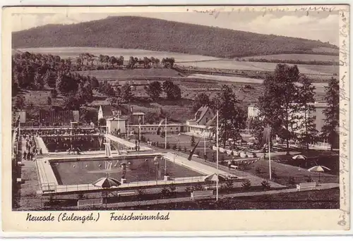 60655 Ak Neurode Nowa Ruda (Eulengebirge) Freischwimmbad 1938