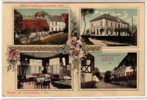 60654 Mehrbild Ak Gruß aus Lichtenberg in Sachsen Gasthof usw. 1910