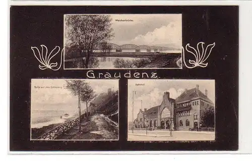 60650 Feldpost Ak Graudenz Grudziadz Bahnhof usw. 1916