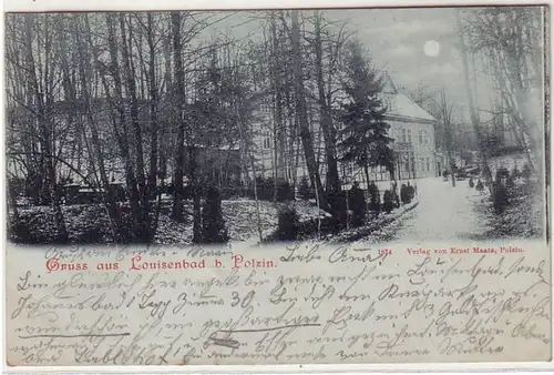 60641 Mondscheinkarte Gruß aus Louisenbad bei Polzin 1898
