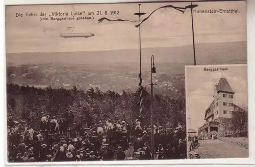 60622 Ak Zeppelin "Victoria Luise" über Hohenstein Ernstthal am 21.8.1912