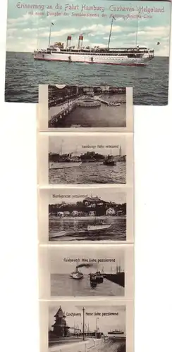 60571 Leporello Ak souvenir du voyage Hambourg Cuxhaven Helgoland vers 1910