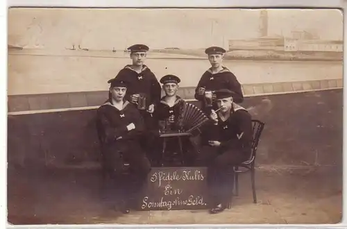 60547 Photo Ak 5 matelots du département d'artillerie de marin Kiaoutchou vers 1910