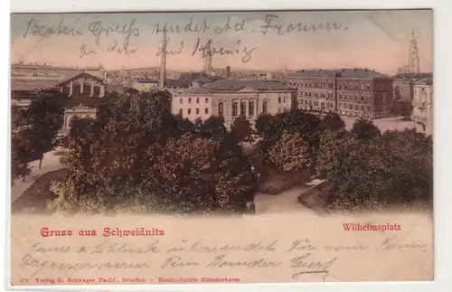 60541 Ak Gruß aus Schweidnitz in Schlesien Wilhelmsplatz 1902