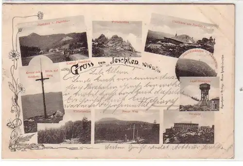 60538 Multi-image Ak Salutation de Jeschken 1010 m en Bohême 1901