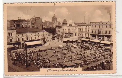 60489 Ak Kattowitz Oberschlesien Friedrichsplatz mit Synagoge 1920