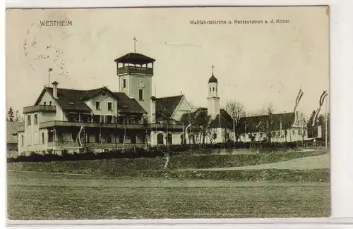 60473 Ak Westheim Wallfahrtskirche und Restauration a.d. Kobel 1908