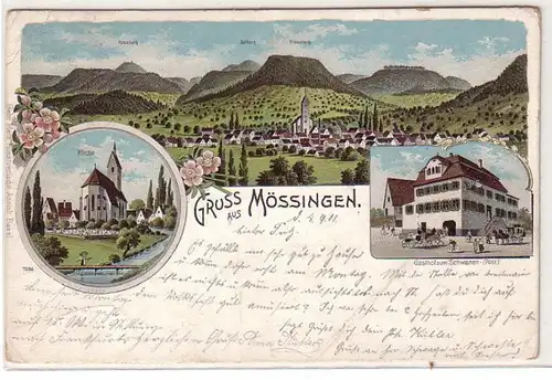 60463 Ak Lithographie Gruss aus Mössingen Gasthof usw. 1901