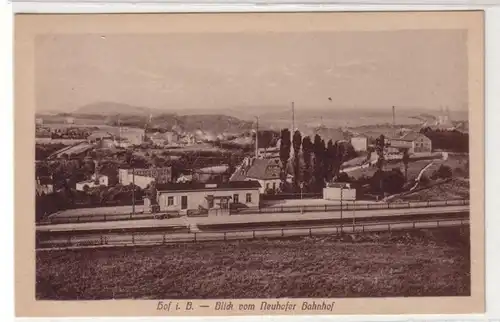 60444 Ak Hof in Bayern Blick vom Neuhofer Bahnhof um 1930