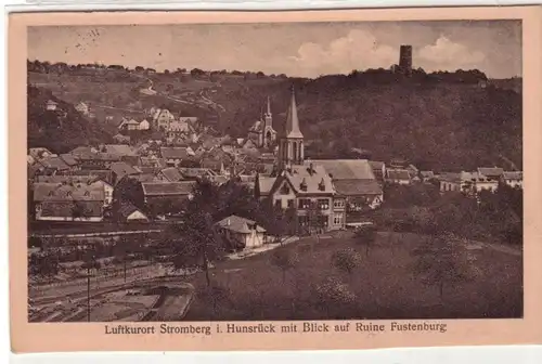 60443 Ak Luftkurort Stromberg im Hunsrück mit Blick auf Ruine Fustenburg 1928