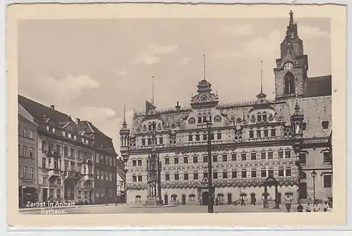 60430 Ak Zerbst in Anhalt Rathaus um 1940