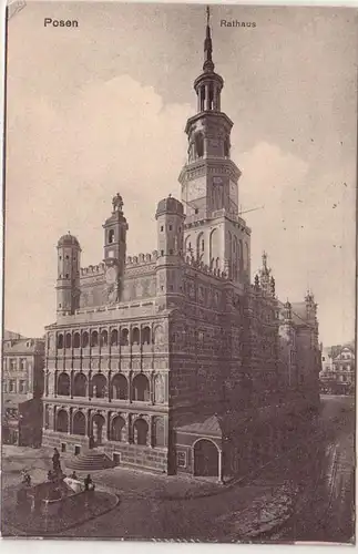 60422 Poste de terrain Ak Posen Hôtel de ville 1915
