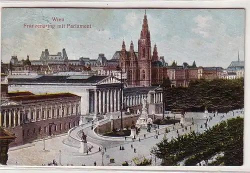 60415 Präge Ak Wien Franzensring mit Parlament um 1905