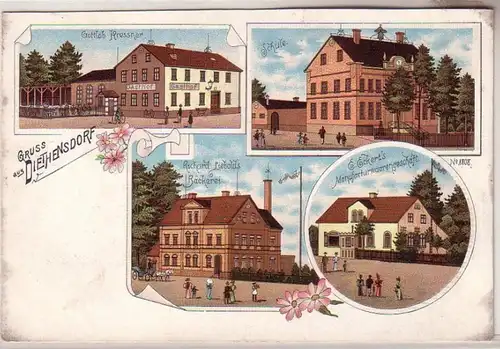 60391 Ak Lithographie Salutation de Diethensdorf vers 1900