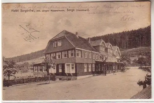 60381 Ak Sorge (Hochharz) Hotel Sorgenfrei um 1919