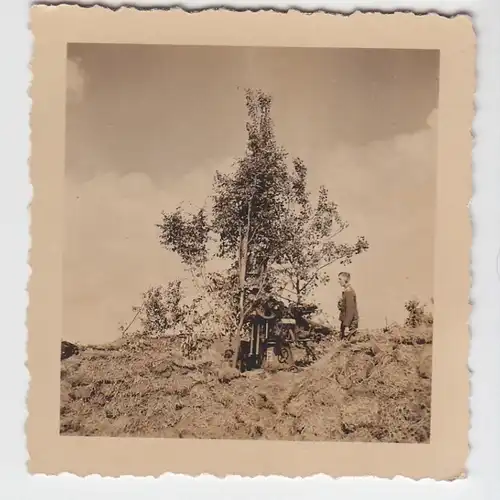 60377 Foto Flak Geschütz als Baum getarnt 2. Weltkrieg