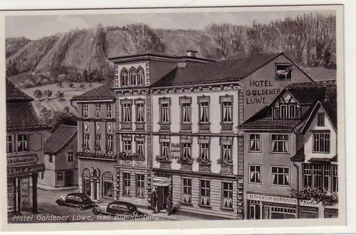 60371 Ak Bad Blankenburg Hotel Goldener Löwe um 1930