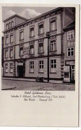 60370 Ak Bad Blankenburg Thüringer Wald Hotel Goldener Löwe um 1940