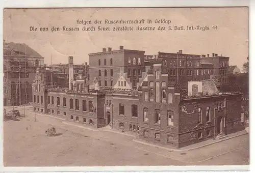60359 Ak Goldap Ostpreussen von den Russen zerstörte Kaserne 1920