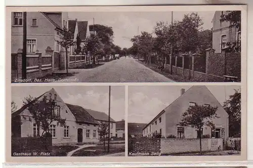 60351 Mehrbild Ak Zinsdorf Bezirk Halle Gasthaus usw. um 1940