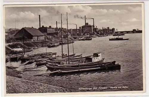 60340 Ak Wittenberge Bezirk Potsdam Partie am Hafen 1934