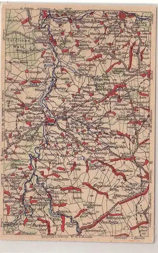 60291 WONA Landkarten Ak Leisnig, Colditz, Rochlitz usw. um 1930