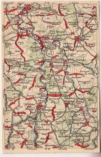 60282 WONA Landkarten Ak Frankenberg, Oederan, Flöha, Zschopau usw. um 1930