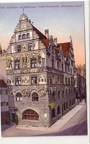 60270 Ak Konstanz am Bodensee Hotel Restaurant "Deutsches Haus" vers 1910