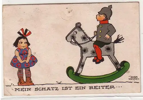 60215 Militär Humor Ak "Mein Schatz ist ein Reiter ..." 1916
