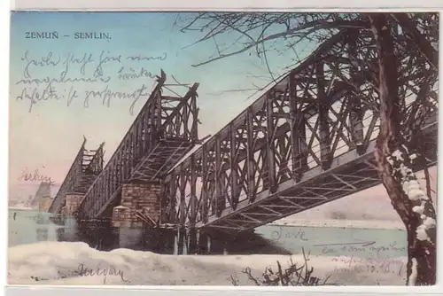 60216 Poste de terrain Ak Zemun en Serbie détruit pont 1916