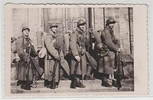 60193 Photo Ak 4 soldats français pendant la 2e guerre mondiale vers 1941