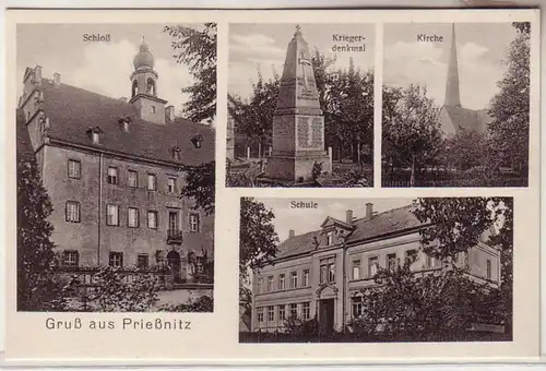60153 Mehrbild Ak Gruß aus Prießnitz Schule usw. 1926