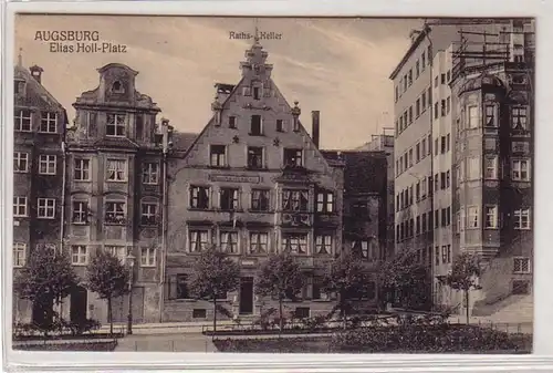 60134 Ak Augsburg Elias Holl Platz und Ratskeller um 1910
